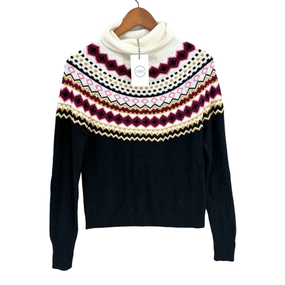 New 1901 Sweater Fair Isle Turtleneck Multi
